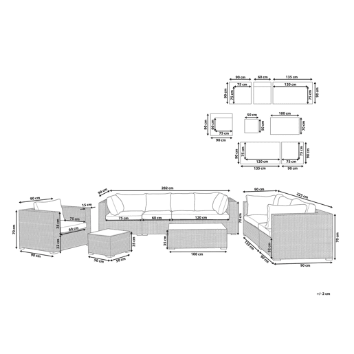 Conjunto de jardim com mesa 8 lugares MAESTRO Castanho claro