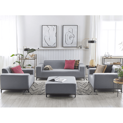 Conjunto de jardim com mesa 5 lugares ROVIGO Cinzento
