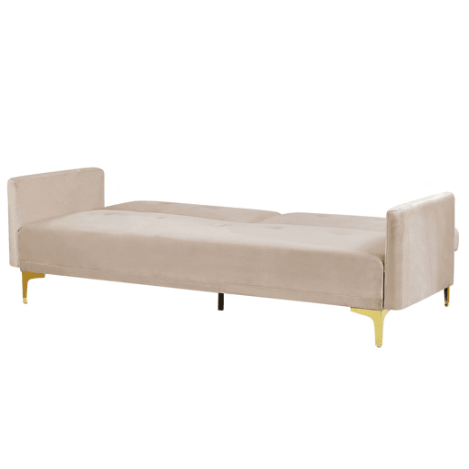 Sofá-cama LUCAN Veludo Creme 3 lugares
