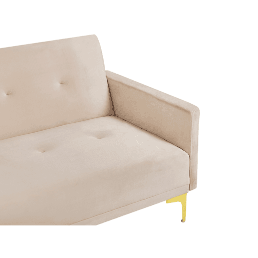 Sofá-cama LUCAN Veludo Creme 3 lugares