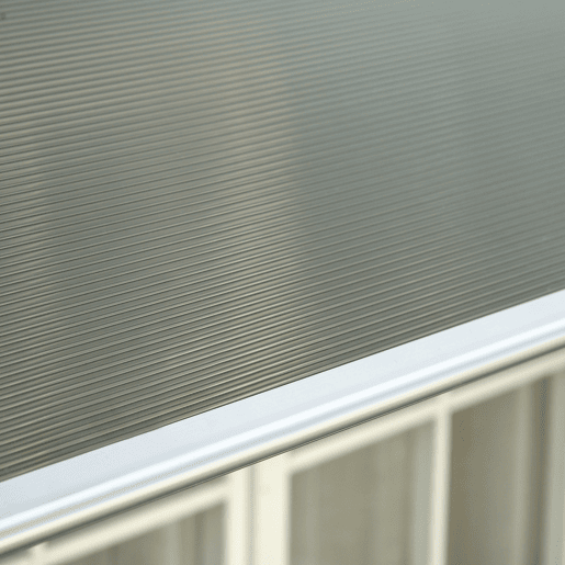 Outsunny Marquesa Exterior para Portas e Janelas, 303x96 cm, Cobertura de Proteção contra Sol e Chuva, com Painel de Policarbonato, Suportes de PP e Barra de Alumínio, Castanho