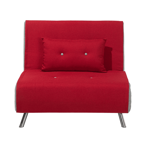 Sofá-cama individual FARRIS Tecido Vermelho Sofá-cama individual FARRIS Tecido Vermelho