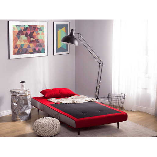 Sofá-cama individual FARRIS Tecido Vermelho Sofá-cama individual FARRIS Tecido Vermelho