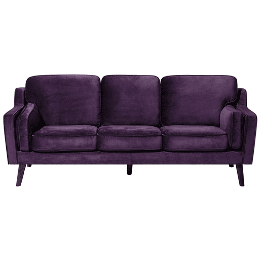 Sofá LOKKA Veludo Roxo 3 lugares Sofá LOKKA Veludo Roxo 3 lugares