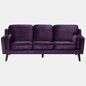 Sofá LOKKA Veludo Roxo 3 lugares