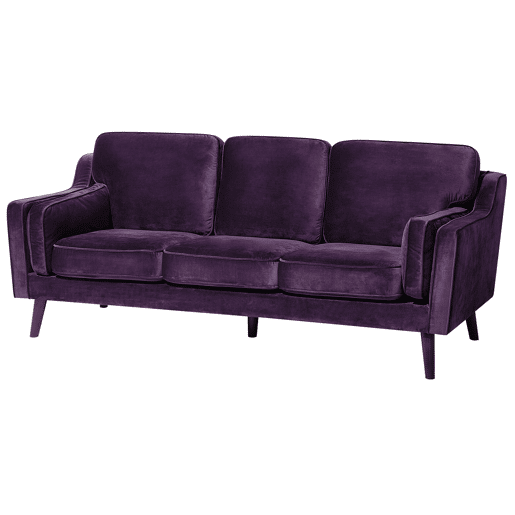 Sofá LOKKA Veludo Roxo 3 lugares Sofá LOKKA Veludo Roxo 3 lugares