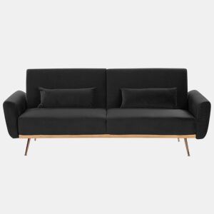 Sofá-cama EINA Veludo Preto 3 lugares