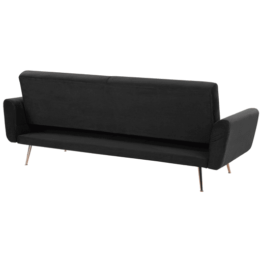 Sofá-cama EINA Veludo Preto 3 lugares