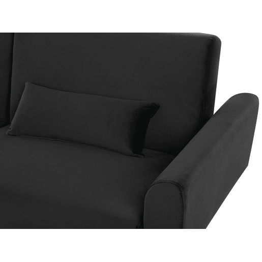 Sofá-cama EINA Veludo Preto 3 lugares