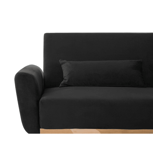 Sofá-cama EINA Veludo Preto 3 lugares