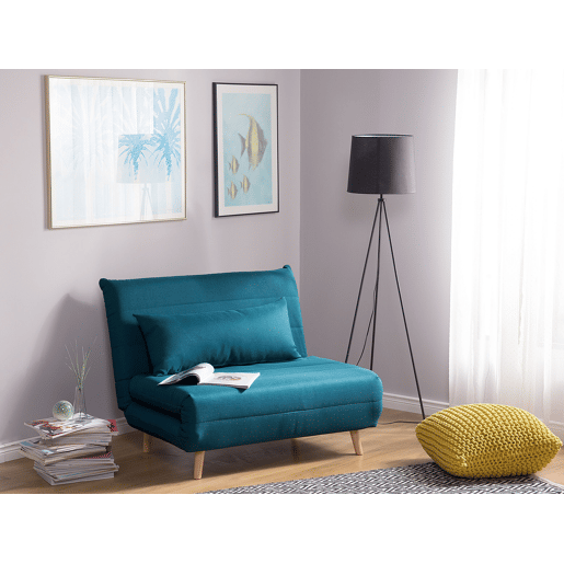 Sofá-cama individual SETTEN Tecido Azul turquesa Sofá-cama individual SETTEN Tecido Azul turquesa