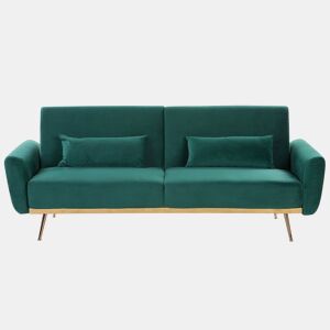 Sofá-cama EINA Veludo Verde esmeralda 3 lugares