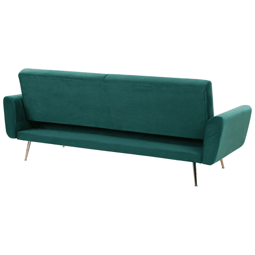 Sofá-cama EINA Veludo Verde esmeralda 3 lugares