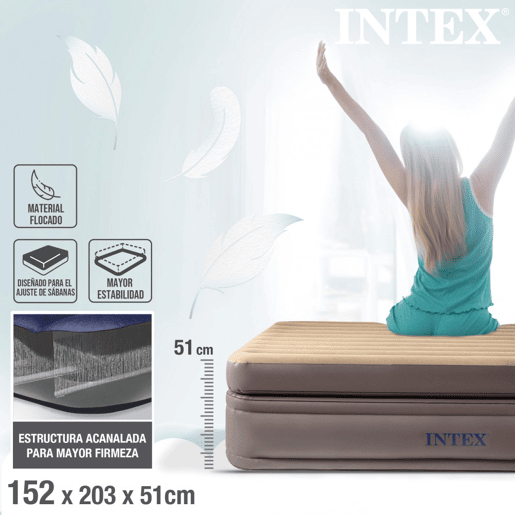 Colchão inflável duplo Prime Comfort Elevated INTEX