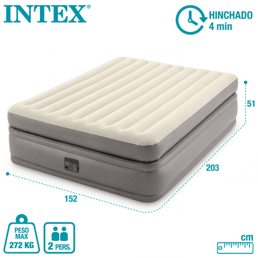 Colchão inflável duplo Prime Comfort Elevated INTEX