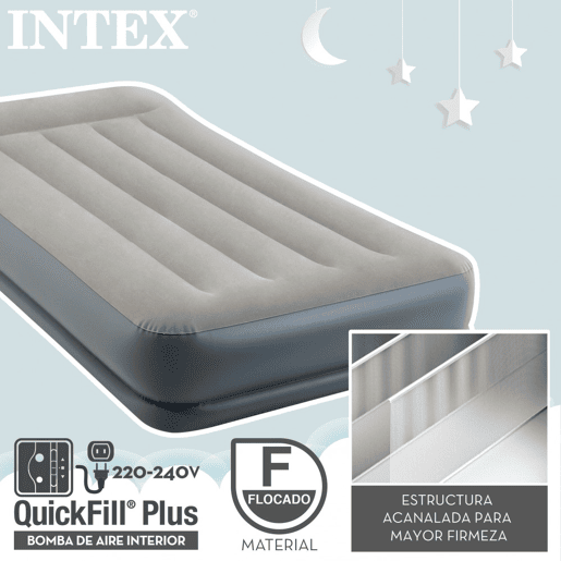 Colchão insuflável individual INTEX Dura-Beam Standard modelo Pillow Rest Mid-Rise