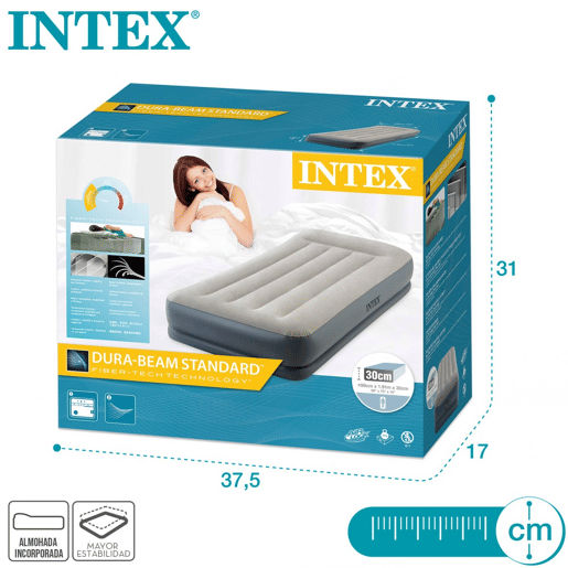 Colchão insuflável individual INTEX Dura-Beam Standard modelo Pillow Rest Mid-Rise