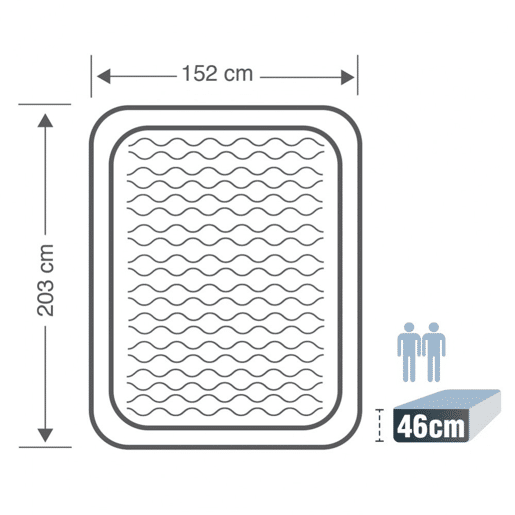 Colchão insuflável 2 lugares Ultra Plush com fiber-tech INTEX
