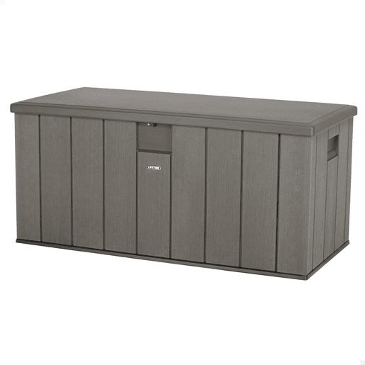 Baú para jardim super resistente lifetime 150x72x70 cm uv marrom