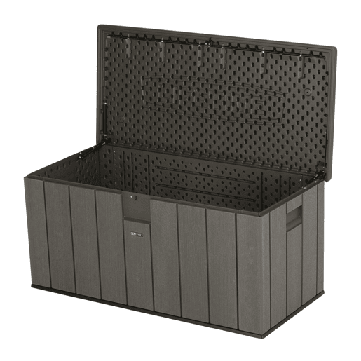 Baú para jardim super resistente lifetime 150x72x70 cm uv marrom