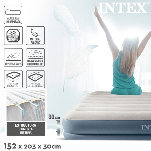 Colchão inflável duplo INTEX Dura-Beam Standard Pillow Rest Mid-Rise