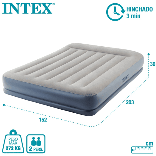 Colchão inflável duplo INTEX Dura-Beam Standard Pillow Rest Mid-Rise