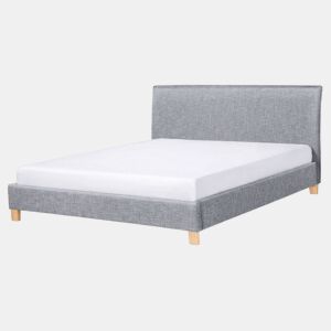 Cama Tecido SENNEZ 160 x 200 cm Cinzento claro