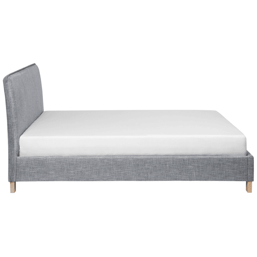 Cama Tecido SENNEZ 160 x 200 cm Cinzento claro