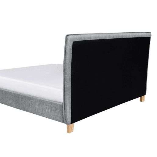 Cama Tecido SENNEZ 160 x 200 cm Cinzento claro
