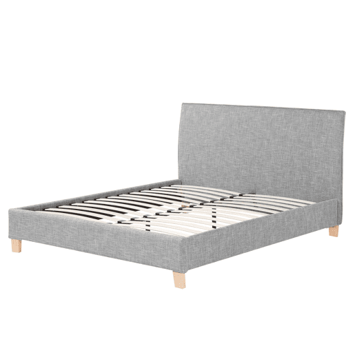 Cama Tecido SENNEZ 160 x 200 cm Cinzento claro