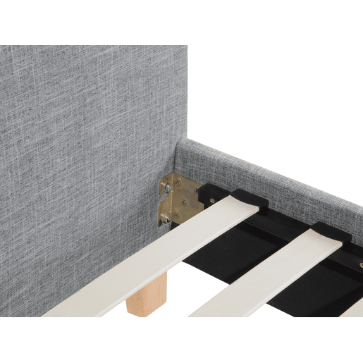 Cama Tecido SENNEZ 160 x 200 cm Cinzento claro