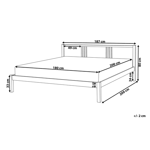 Cama Pinho VANNES 180 x 200 cm Branco