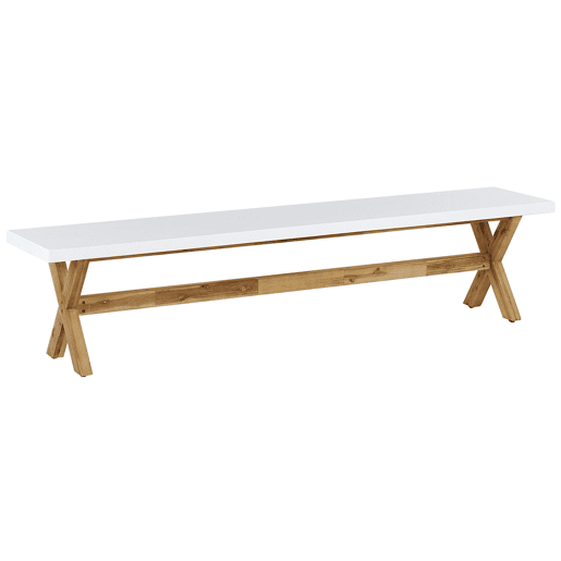 Banco de jardim OLBIA 200 cm Betão Branco