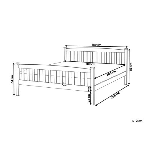 Cama Pinho GIVERNY 180 x 200 cm Branco