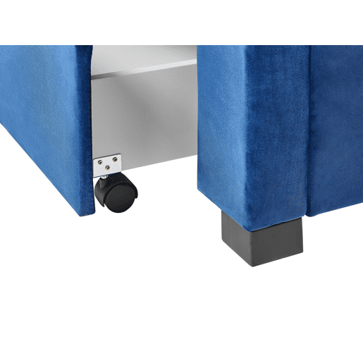 Cama com gavetas de arrumação Veludo LIEVIN 160 x 200 cm Azul marinho