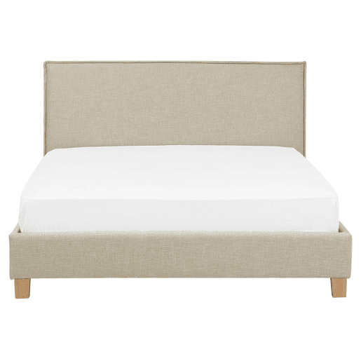 Cama Tecido SENNEZ 160 x 200 cm Creme