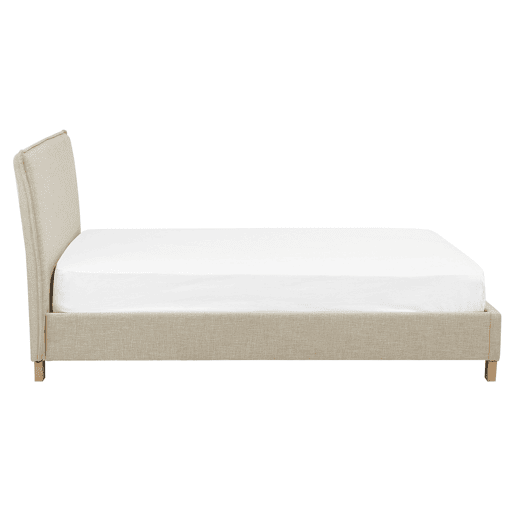 Cama Tecido SENNEZ 160 x 200 cm Creme