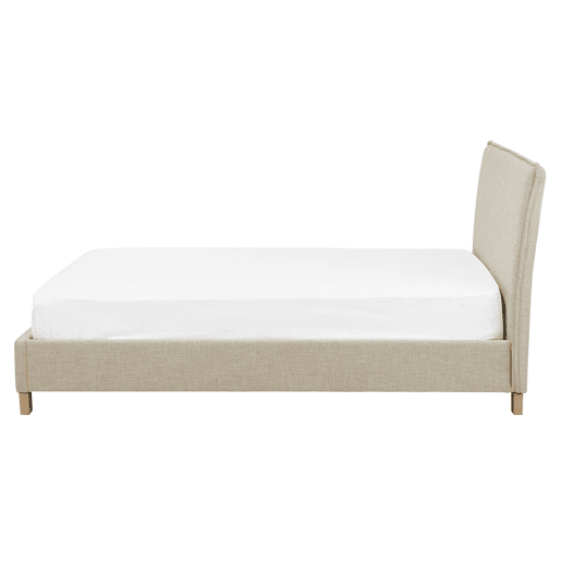 Cama Tecido SENNEZ 160 x 200 cm Creme