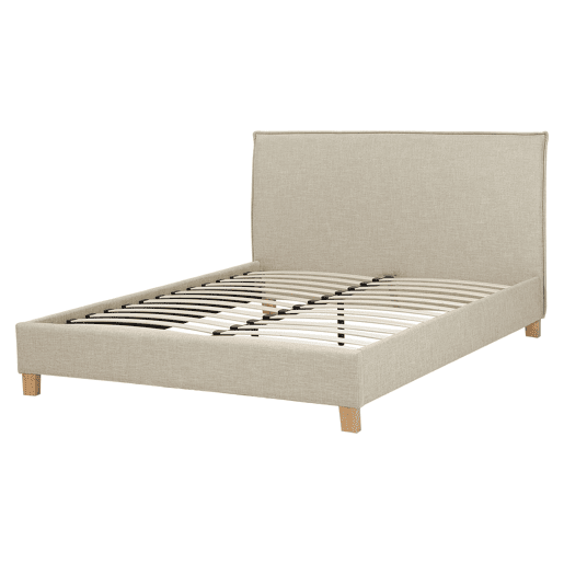 Cama Tecido SENNEZ 160 x 200 cm Creme