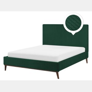 Cama Veludo BAYONNE 140 x 200 cm Verde escuro