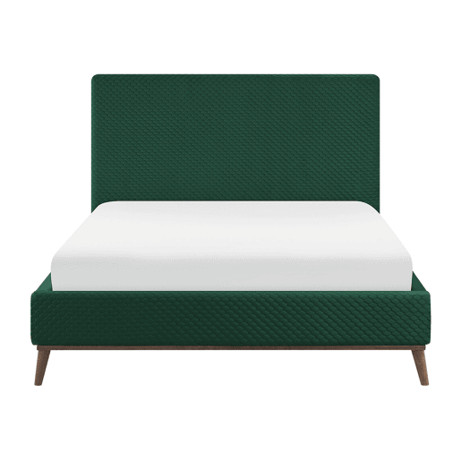 Cama Veludo BAYONNE 140 x 200 cm Verde escuro