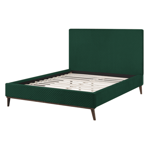 Cama Veludo BAYONNE 140 x 200 cm Verde escuro
