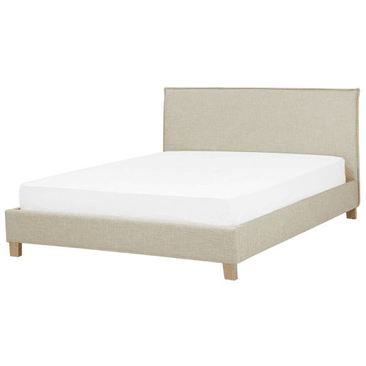 Cama Tecido SENNEZ 180 x 200 cm Creme Cama Tecido SENNEZ 180 x 200 cm Creme
