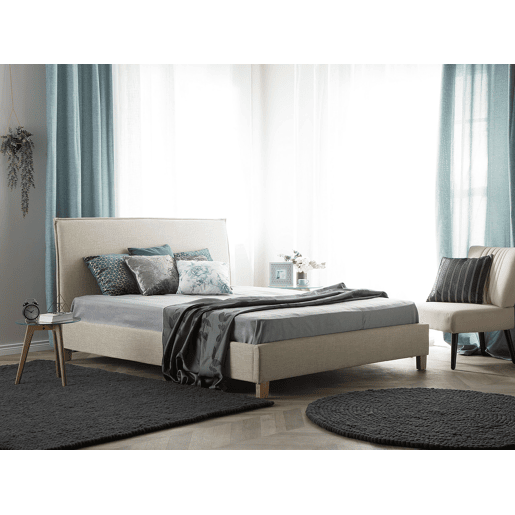 Cama Tecido SENNEZ 180 x 200 cm Creme Cama Tecido SENNEZ 180 x 200 cm Creme