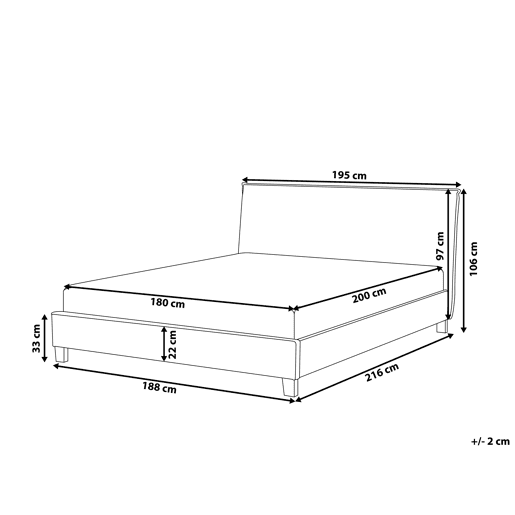 Cama Tecido SENNEZ 180 x 200 cm Creme Cama Tecido SENNEZ 180 x 200 cm Creme