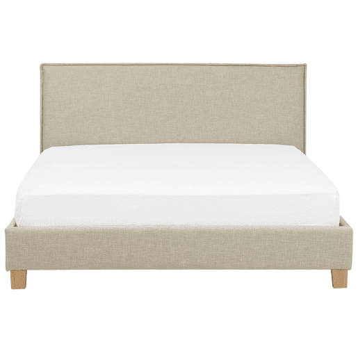 Cama Tecido SENNEZ 180 x 200 cm Creme Cama Tecido SENNEZ 180 x 200 cm Creme
