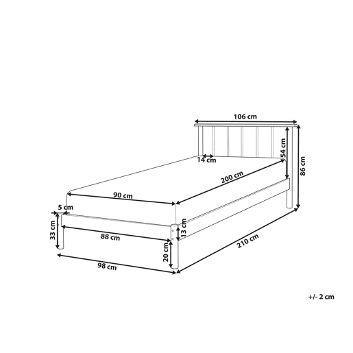 Cama Pinho BARRET 90 x 200 cm Castanho
