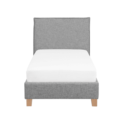 Cama de solteiro em tecido cinzento 90 x 200 cm SENNEZ