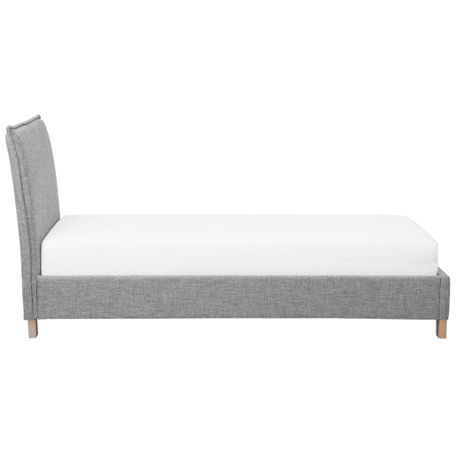 Cama de solteiro em tecido cinzento 90 x 200 cm SENNEZ