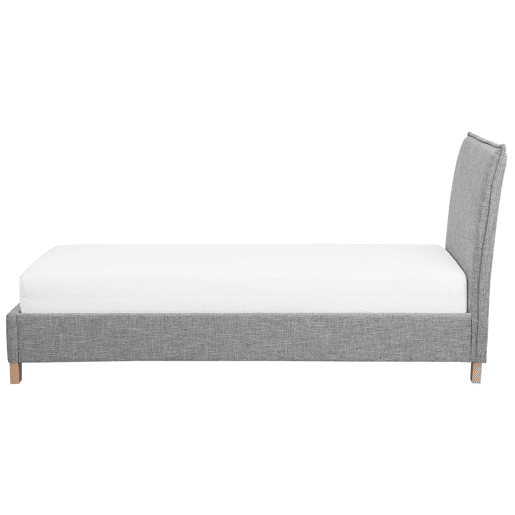 Cama de solteiro em tecido cinzento 90 x 200 cm SENNEZ